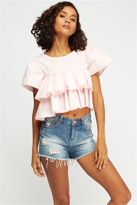 frilled crop top just 3