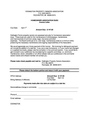 hoa dues letter template form fill   sign printable