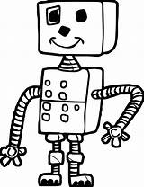 Robot Coloring Box Pages Wecoloringpage Cartoon sketch template