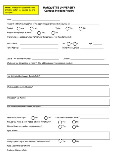 marquette incident report fill out and sign printable pdf template