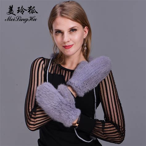 buy fashion women winter mink fur gloves genuine 100