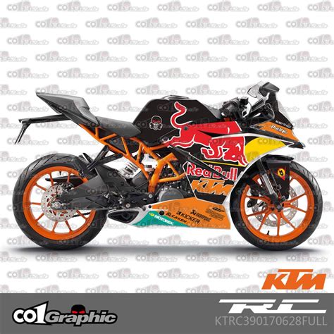 ktm rc  fairings coverset sticker  redbull red bull motorbikes motorbike accessories