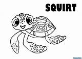 Nemo Turtle Ausmalbilder Dory Dori Squirt Findet Colorings Turtles Stampare Disimpan Gcssi Dari sketch template