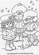 Christmas Coloring Strawberry Shortcake Carols Singing Muffin Blueberry Meringue Custard Lemon Pages Book Carol Uploaded User sketch template