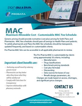 design  maintain  custom cost based mac  oversight  control  generic drug pricing