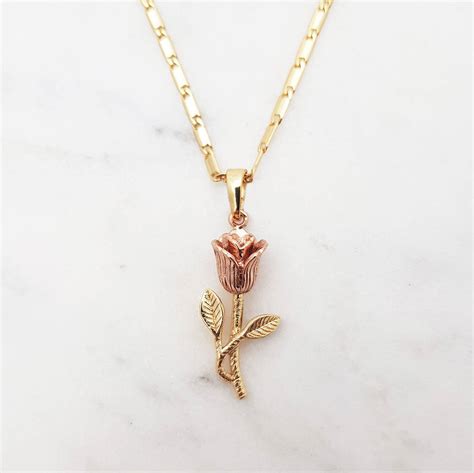 rose gold pendant flower necklace  nikita  niki notonthehighstreetcom
