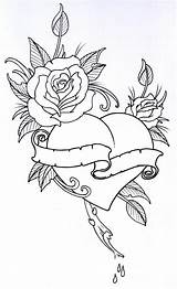 Tattoo Heart Outline Rose Roses Hearts Drawing Coloring Pages Deviantart Vikingtattoo Sketch Roseheart Adult Printable Outlines Tattoos Realistic Drawings Tekening sketch template