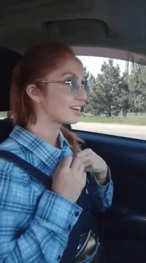 Ginger Teasing A Nipple While Driving Scrolller