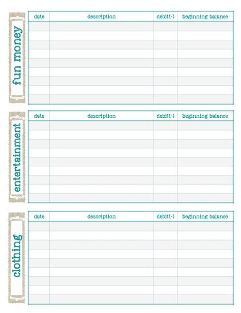 cash envelope trackers instant  printable etsy