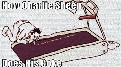 charlie sheen treadmill coke celebrities funny