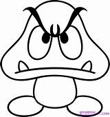 Goomba Mario Draw Step Bros Coloring Pages Characters sketch template