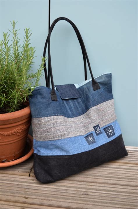 large denim tote bag vicky myers creations