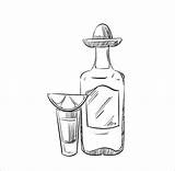 Tequila Botella sketch template