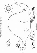 Spikes Stegosaurus Designlooter Printablecolouringpages Zapisano sketch template