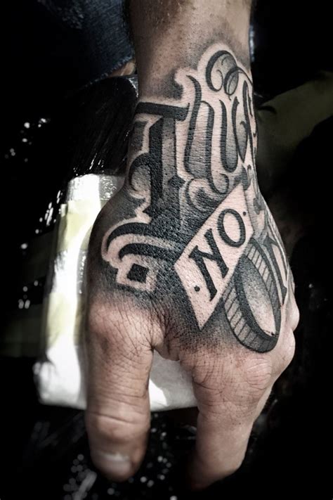 lettering calligraphy black n grey tattoo