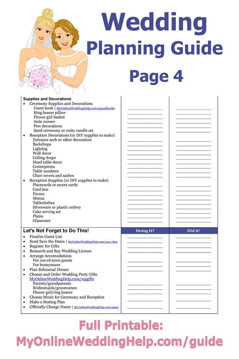 printable wedding planning guide wedding planning guide wedding