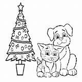 Coloring Dog Pages Christmas Cat Cats Printable Kittens Print Kitty Dogs Color Detailed Cute Getcolorings Realistic Tabby Puppies Anime Catdog sketch template