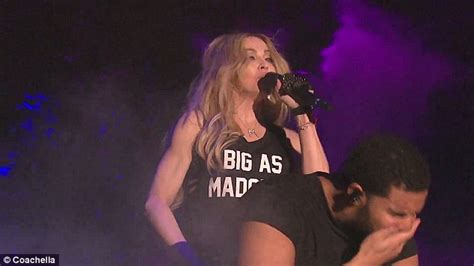 madonna kisses drake onstage at coachella daily mail online