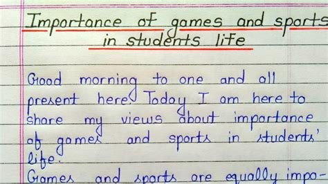 importance  games  sports  students life speech youtube