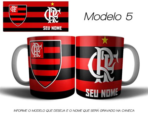 Caneca Flamengo Com Seu Nome Personalizada Cerâmica 350ml R 31 08 Em
