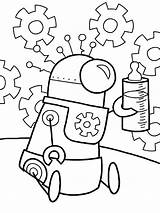 Robot Coloring October Robots Pages sketch template