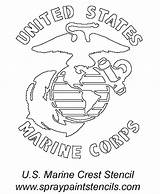 Marine Coloring Marines Stencil Pages Usmc Corps Logo Emblem Stencils Printable Outline Space Clipart Clip Pumpkin Fresh Getcolorings Getdrawings May sketch template