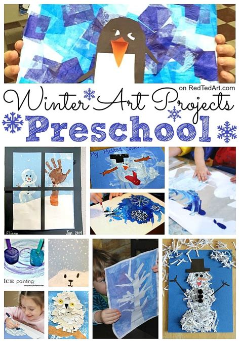 winter art projects  preschool red ted art kids crafts