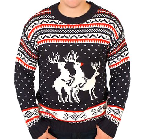 reindeer threesome christmas sweater drunkmall