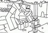 Coloring Minecraft Zombie Pages Pigman Popular sketch template