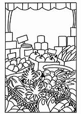 Market Coloring Pages Large sketch template
