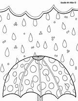 Alley Umbrella Raindrops sketch template