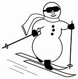 Clip Winter Clipart Ski Skiing Cartoon Snowman Cliparts Skier Snowboarding Cross Country Cute Snow Wars Star Funny Cold Melting Snowboard sketch template