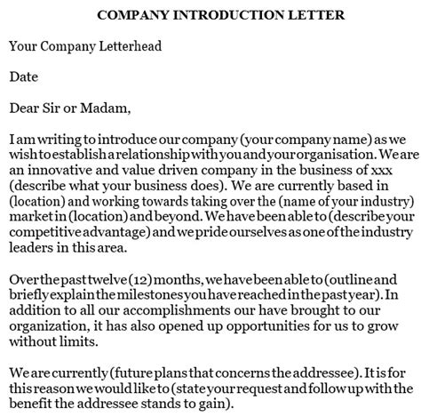 business introduction letters word   collections