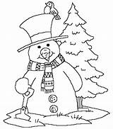 Snowman Coloring Kids Pages Winter Colouring sketch template
