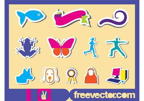 stickers set   vector art stock graphics images