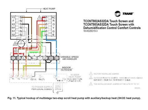 trane thermostat wiring  trane heat pump wiring diagram wiring