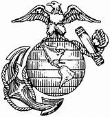 Marine Usmc Corps Drawing Symbol Logo Eagle Pages Anchor Globe Wwii Coloring Seal Colouring Organization Getdrawings Ww sketch template