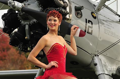 redhead pin up girl in 1940s style photograph by christian kieffer