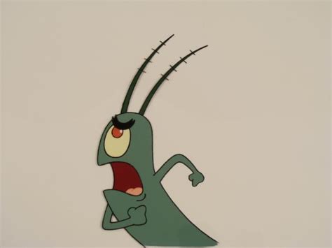 Spongebob Original Plankton Assertive Cel Animation Art