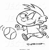 Boy Basketball Cartoon Outline Vector Dribbling Coloring Pages Vitamin Leishman Ron Color Royalty Getcolorings sketch template