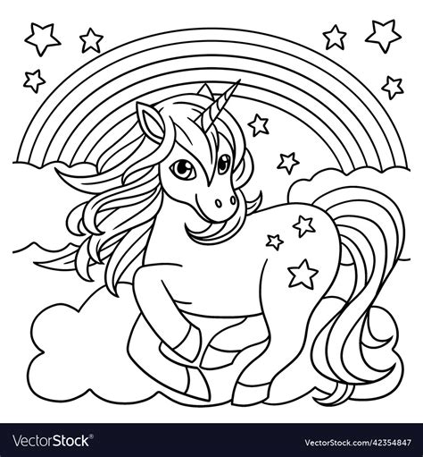 unicorn   rainbow coloring page