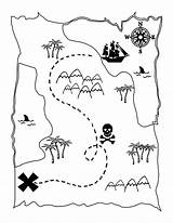 Map Treasure Pirate Printable Coloring Template Preschool Printablee Marks Spot Via sketch template
