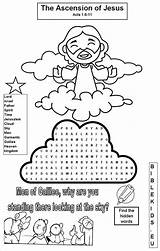 Heaven Ascension Coloring Pages Jesus Kids Bible Printable Ascending School Colouring Crafts Sunday Activities Word Search Puzzles Puzzle God Verses sketch template