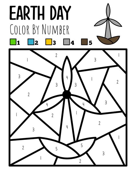 earth day color  number printables leap  faith crafting