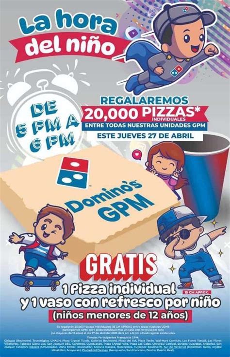dominos pizza gratis  ninos menores  anos promodescuentoscom