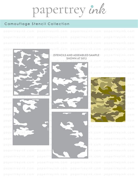 papertrey ink camouflage stencil collection set