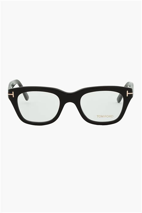 lyst tom ford black thick frame cat eye glasses in black