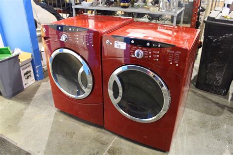 ge front load washer  dryer set red