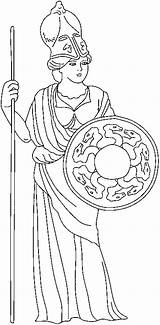 Coloring Pages Roman Gods Mars Minerva Template Goddess sketch template