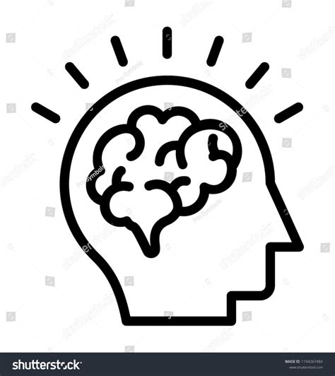 human brain sparkling symbol icon creative stock vector royalty